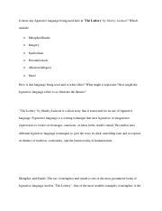 figurative language in the lottery|Figurative Language In The Lottery By Shirley Jackson.